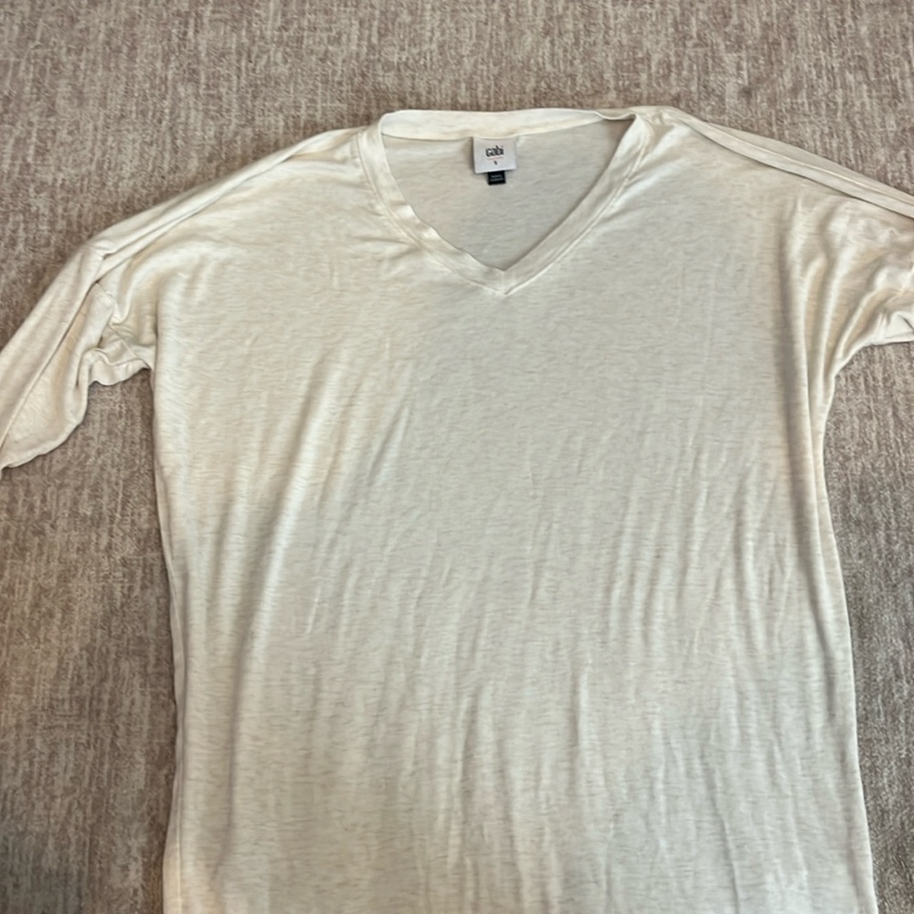 Long sleeve cabi cream top